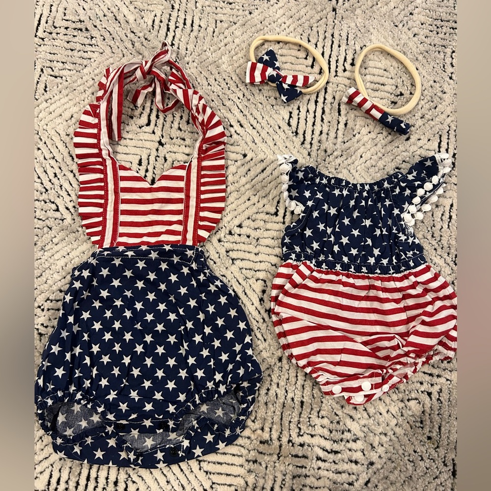Fourth of July rompers